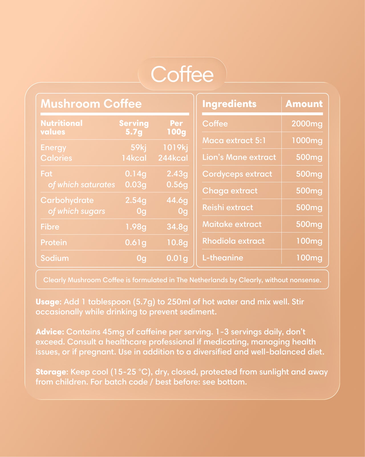  Clearly - Mushroom coffee