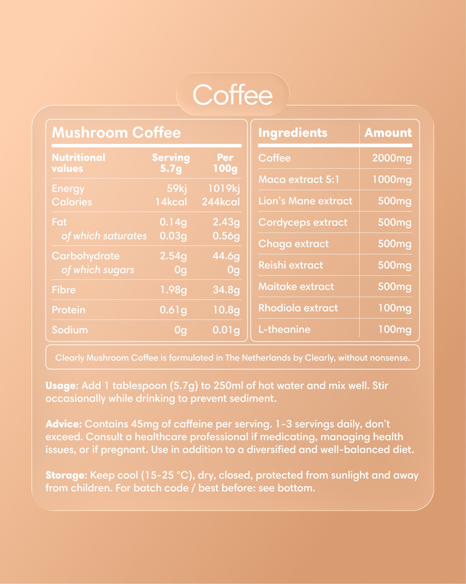  Clearly - Mushroom coffee