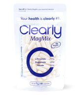 Clearly Magnesium Mix supplement bottle with label visible, showing the product name and brand.